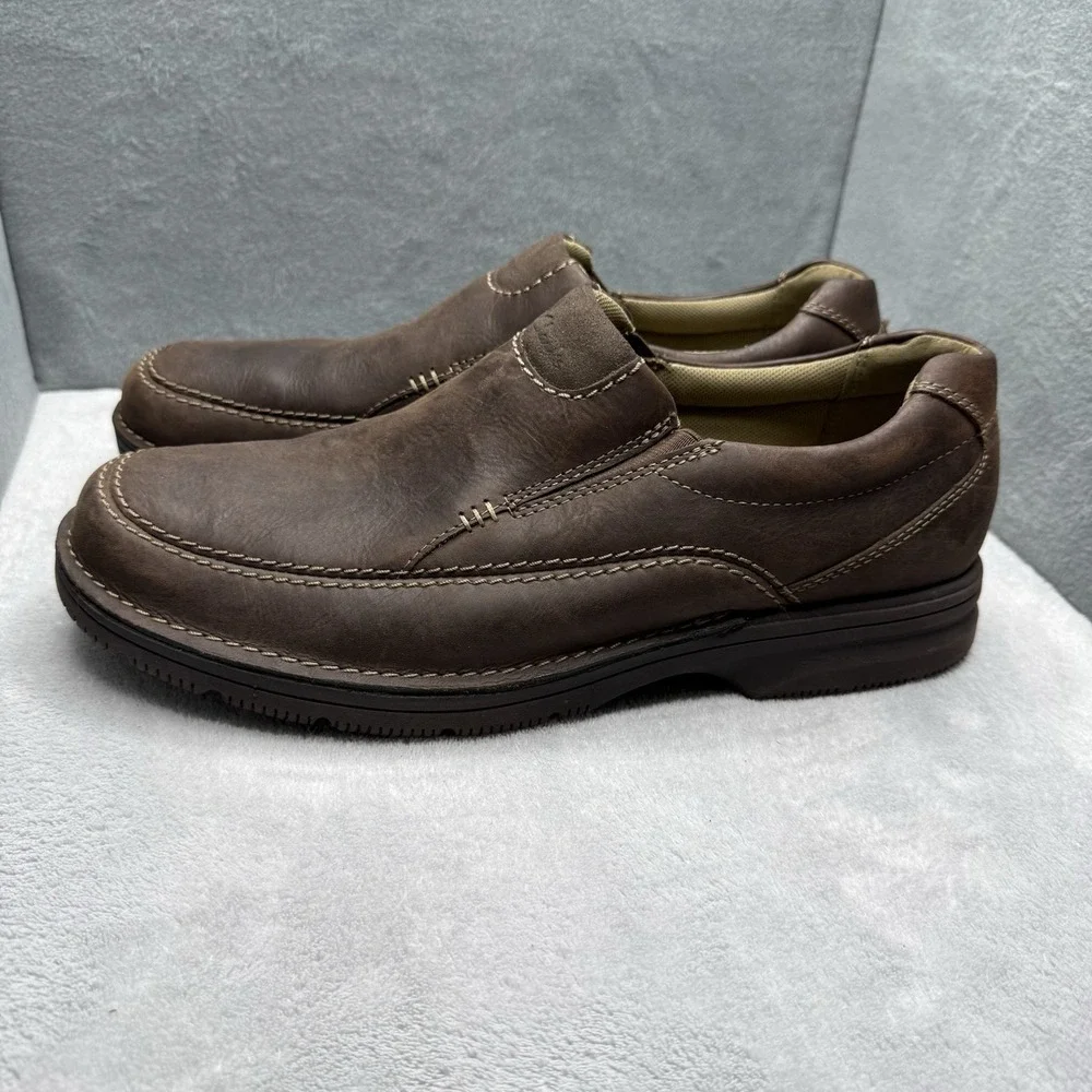 Clarks Senner Lane Brown Leather Slip-On Loafers Comfort Shoes Men's 10.5 M